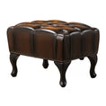Load image into Gallery viewer, Max Chesterfield Ottoman Footstool Genuine Leather Antique Brown