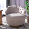 Load image into Gallery viewer, Bronte Fabric Swivel Occasional Chair Lounge Seat Cream