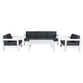Load image into Gallery viewer, Outie 4pc Set 1+1+3 Seater Outdoor Sofa Lounge Coffee Table Aluminium White