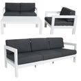 Load image into Gallery viewer, Outie 4pc Set 1+2+3 Seater Outdoor Sofa Lounge Coffee Table Aluminium White
