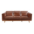 Load image into Gallery viewer, 3+2Seater Sofa Brown Leather Lounge Set for Living Room Couch with Wooden Frame