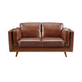 Load image into Gallery viewer, 3+2Seater Sofa Brown Leather Lounge Set for Living Room Couch with Wooden Frame