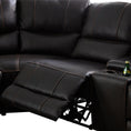 Load image into Gallery viewer, Round Corner Genuine Leather Dark Brown Electric Recliner with 2x Cup Holders Lounge Set for Living Room