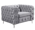 Load image into Gallery viewer, Velvet Armchair Lounge Accent Chair Upholstered Button Tufted Metal Legs Couch Sofa Seater