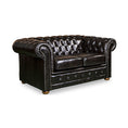 Load image into Gallery viewer, 2 Seater Genuine Leather Chesterfield Upholstery Deep Quilting Pocket Spring Button Studding Sofa Lounge Set for Living Room Couch In Brown Colour