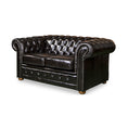 Load image into Gallery viewer, 2 Seater Genuine Leather Chesterfield Upholstery Deep Quilting Pocket Spring Button Studding Sofa Lounge Set for Living Room Couch In Brown Colour