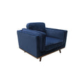 Load image into Gallery viewer, Single Seater Armchair Sofa Modern Lounge Accent Chair in Soft Blue Velvet with Wooden Frame