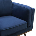 Load image into Gallery viewer, Single Seater Armchair Sofa Modern Lounge Accent Chair in Soft Blue Velvet with Wooden Frame