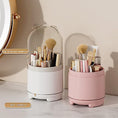 Load image into Gallery viewer, 360° Rotating Makeup Brush Bucket Transparent Dust-proof Cosmetic Storage Box(White)