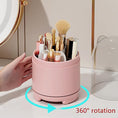 Load image into Gallery viewer, 360° Rotating Makeup Brush Bucket Transparent Dust-proof Cosmetic Storage Box(White)