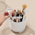Load image into Gallery viewer, 360° Rotating Makeup Brush Bucket Transparent Dust-proof Cosmetic Storage Box(White)