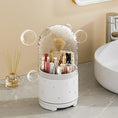 Load image into Gallery viewer, 360° Rotating Makeup Brush Bucket Transparent Dust-proof Cosmetic Storage Box(White)