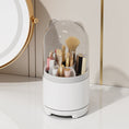 Load image into Gallery viewer, 360° Rotating Makeup Brush Bucket Transparent Dust-proof Cosmetic Storage Box(White)