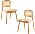 Load image into Gallery viewer, Luna Wooden Rattan Dining Chair Set of 2