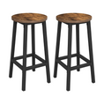Load image into Gallery viewer, Set of 2 Bar Stools with Sturdy Steel Frame Rustic Brown and Black 65 cm Height
