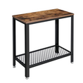 Load image into Gallery viewer, Industrial Side Table 2-Tier With Mesh and Metal Frame Rustic Brown