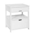 Load image into Gallery viewer, White Bedside Table with 2 Drawers