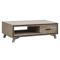Load image into Gallery viewer, Coffee Table Solid Wood Acacia & Veneer Frame 2 Drawers Storage Sliver Brush Colour