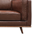 Load image into Gallery viewer, Single Seater Armchair Faux Leather Sofa Modern Lounge Accent Chair in Brown with Wooden Frame