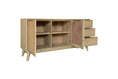 Load image into Gallery viewer, Lola Buffet Table 160cm 2 Door Solid Acacia Wood Rattan Furniture - Brown