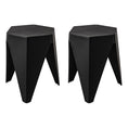 Load image into Gallery viewer, ArtissIn Set of 2 Puzzle Stool Plastic Stacking Bar Stools Dining Chairs Kitchen Black