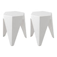 Load image into Gallery viewer, ArtissIn Set of 2 Puzzle Stool Plastic Stacking Bar Stools Dining Chairs Kitchen White