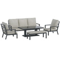 Load image into Gallery viewer, Gardeon 5PCS Outdoor Furniture Setting Table Chair Set Aluminium Sofa 7-Seater