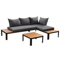 Load image into Gallery viewer, Gardeon Outdoor Sofa Set 4 Seater Corner Modular Lounge Setting Aluminium Black