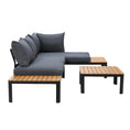 Load image into Gallery viewer, Gardeon Outdoor Sofa Set 4 Seater Corner Modular Lounge Setting Aluminium Black