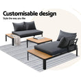 Load image into Gallery viewer, Gardeon Outdoor Sofa Set 4 Seater Corner Modular Lounge Setting Aluminium Black