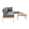 Load image into Gallery viewer, Gardeon Outdoor Sofa Set 4 Seater Corner Modular Lounge Setting Aluminium White