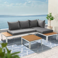 Load image into Gallery viewer, Gardeon Outdoor Sofa Set 4 Seater Corner Modular Lounge Setting Aluminium White