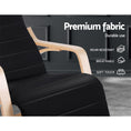 Load image into Gallery viewer, Artiss Fabric Rocking Armchair with Adjustable Footrest - Black