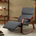 Load image into Gallery viewer, Artiss Fabric Rocking Armchair with Adjustable Footrest - Charcoal