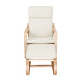 Load image into Gallery viewer, Artiss Wooden Armchair with Foot Stool - Beige
