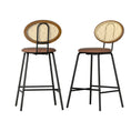 Load image into Gallery viewer, Artiss Bar Stools Kitchen Stool Metal Counter Dining Chair Rattan Barstools x2