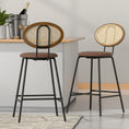Load image into Gallery viewer, Artiss Bar Stools Kitchen Stool Metal Counter Dining Chair Rattan Barstools x2