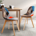 Load image into Gallery viewer, Artiss Set of 2 Retro Beech Fabric Dining Chair - Multi Colour