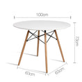 Load image into Gallery viewer, Artiss Dining Table 4 Seater Round Replica DSW Eiffel Kitchen Timber White
