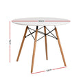 Load image into Gallery viewer, Artiss Dining Table Round 4 Seater Replica Tables Cafe Timber White 90cm