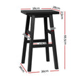 Load image into Gallery viewer, Artiss Set of 2 Beech Wood Bar Stools - Black