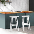 Load image into Gallery viewer, Artiss Set of 2 Beech Wood Bar Stools - White