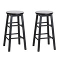 Load image into Gallery viewer, Artiss Set of 2 Beech Wood Backless Bar Stools - Black