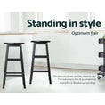 Load image into Gallery viewer, Artiss Set of 2 Beech Wood Backless Bar Stools - Black