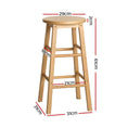 Load image into Gallery viewer, Artiss Set of 2 Beech Wood Backless Bar Stools - Natural