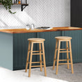 Load image into Gallery viewer, Artiss Set of 2 Beech Wood Backless Bar Stools - Natural