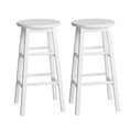 Load image into Gallery viewer, Artiss Set of 2 Beech Wood Backless Bar Stools - White