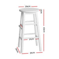 Load image into Gallery viewer, Artiss Set of 2 Beech Wood Backless Bar Stools - White