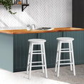 Load image into Gallery viewer, Artiss Set of 2 Beech Wood Backless Bar Stools - White