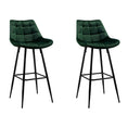 Load image into Gallery viewer, Artiss Set of 2 Velvet Bar Stools - Green